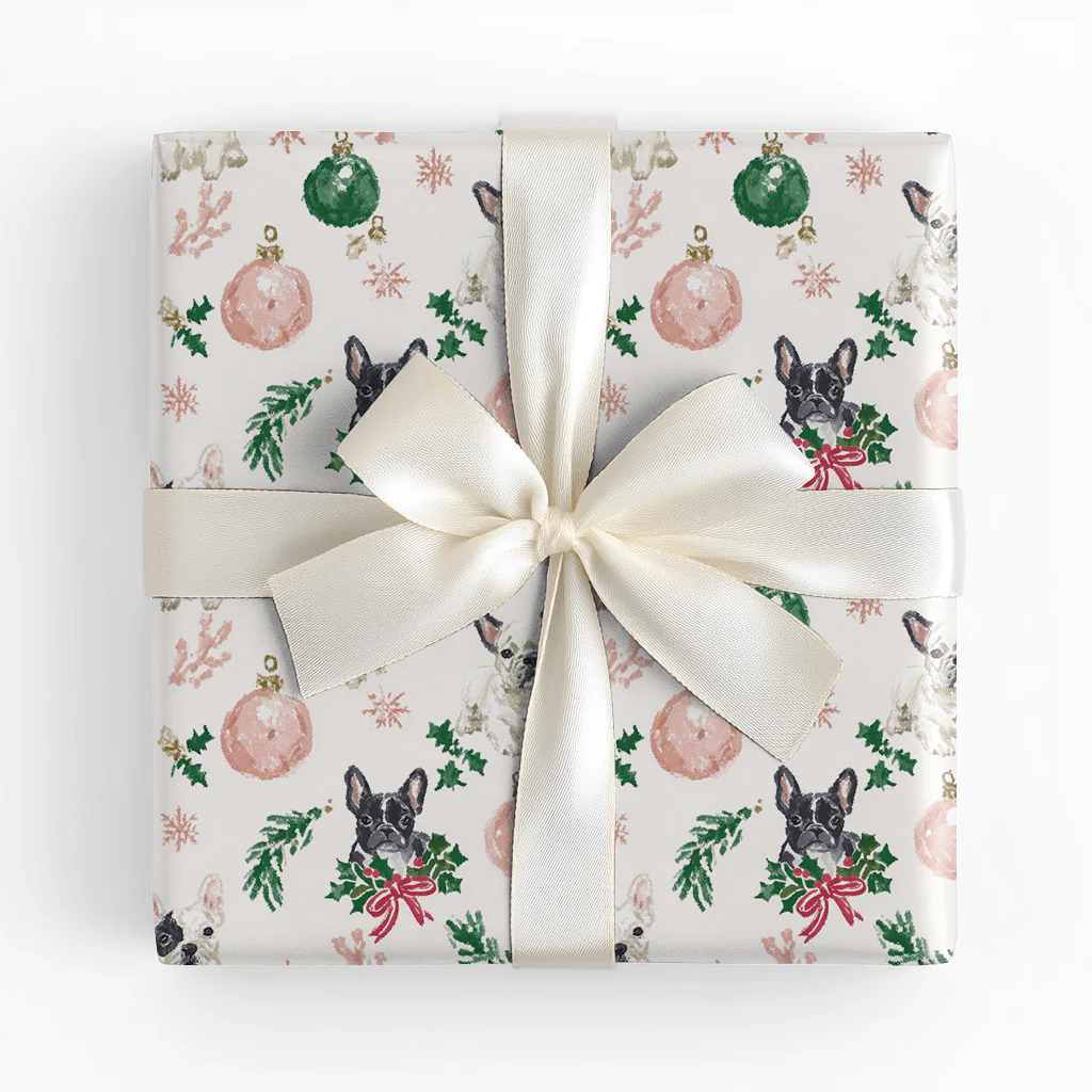 Christmas With French Bulldogs - Wrapping Paper - Image 5